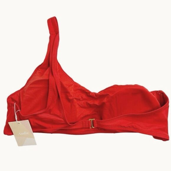 Andie Swim Wyndwood Bikini Top in Cherry Red Size XL NWT SALE - Picture 5 of 10